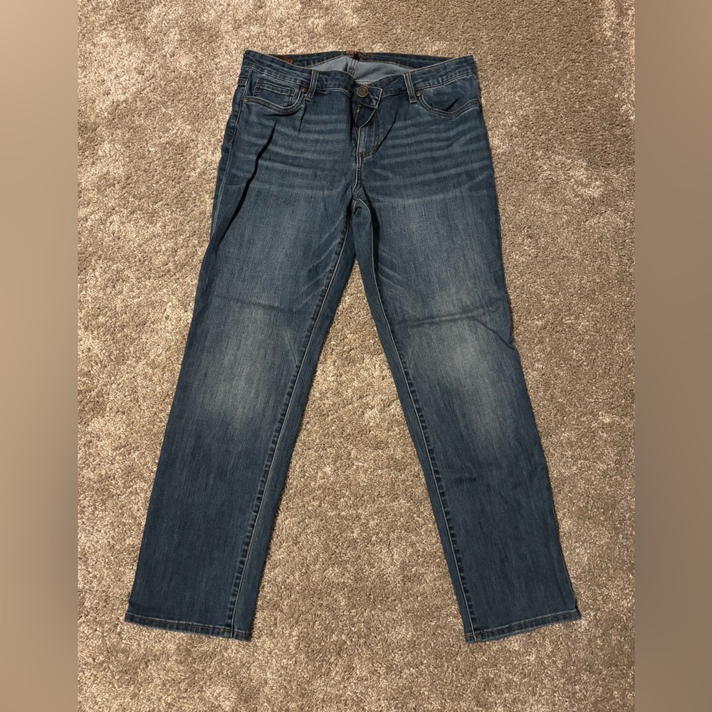 Straight-Legged Jeans Pants - Blue Denim